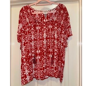 Knox Rose plus size 3X red top